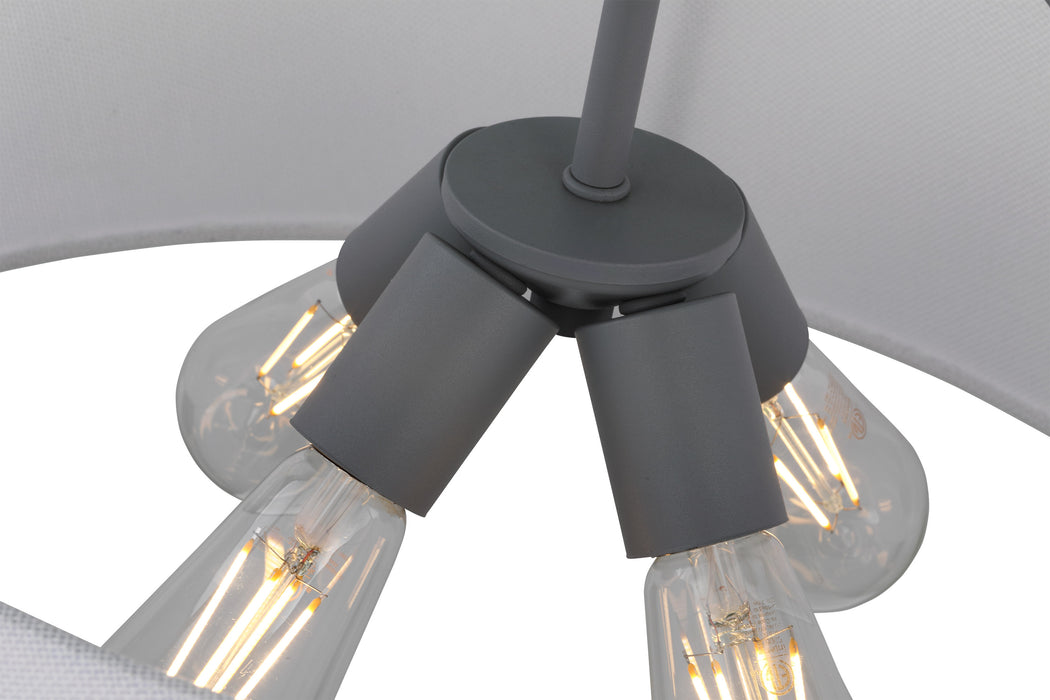 Livingston Four Light Pendant in Putty Gray