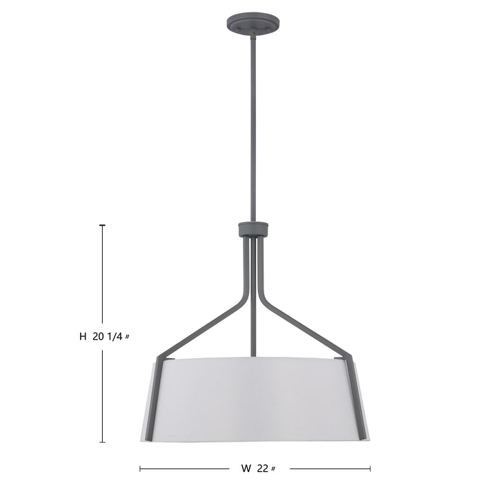 Livingston Four Light Pendant in Putty Gray