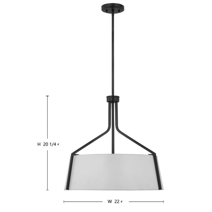 Livingston Four Light Pendant in Matte Black