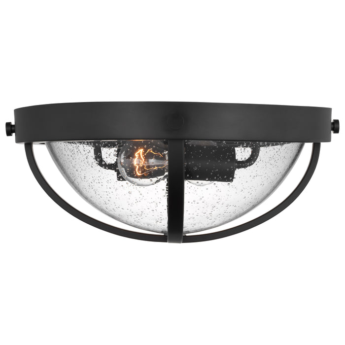 Lincoln Two Light Flush Mount in Matte Black