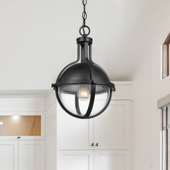 Lincoln One Light Pendant in Matte Black