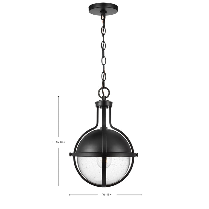 Lincoln One Light Pendant in Matte Black