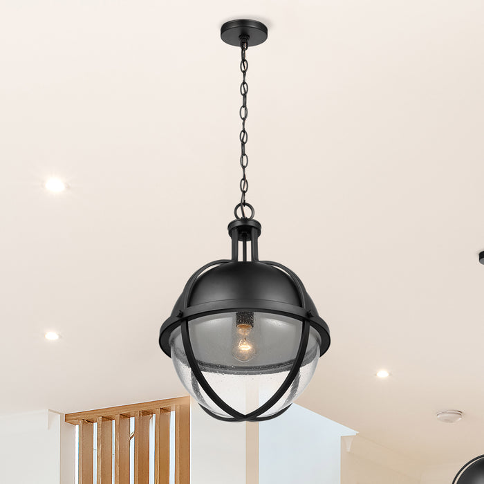 Lincoln One Light Pendant in Matte Black