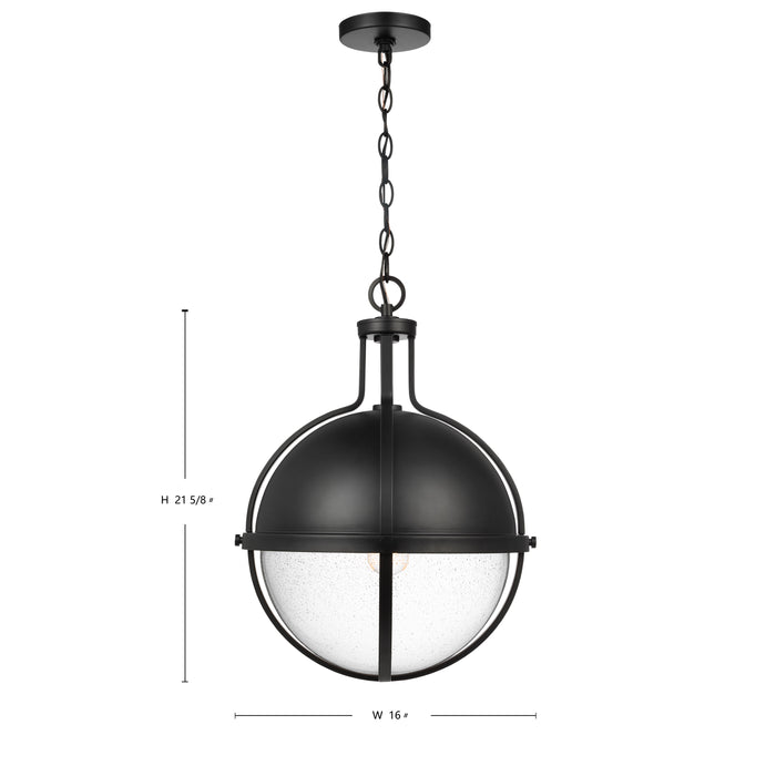 Lincoln One Light Pendant in Matte Black