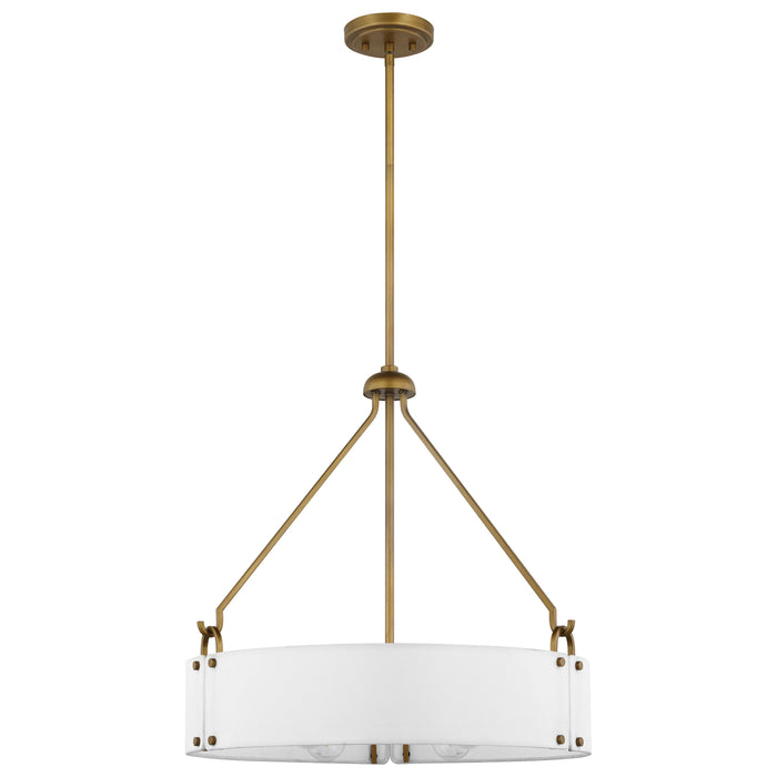 Halter Four Light Pendant in Natural Brass