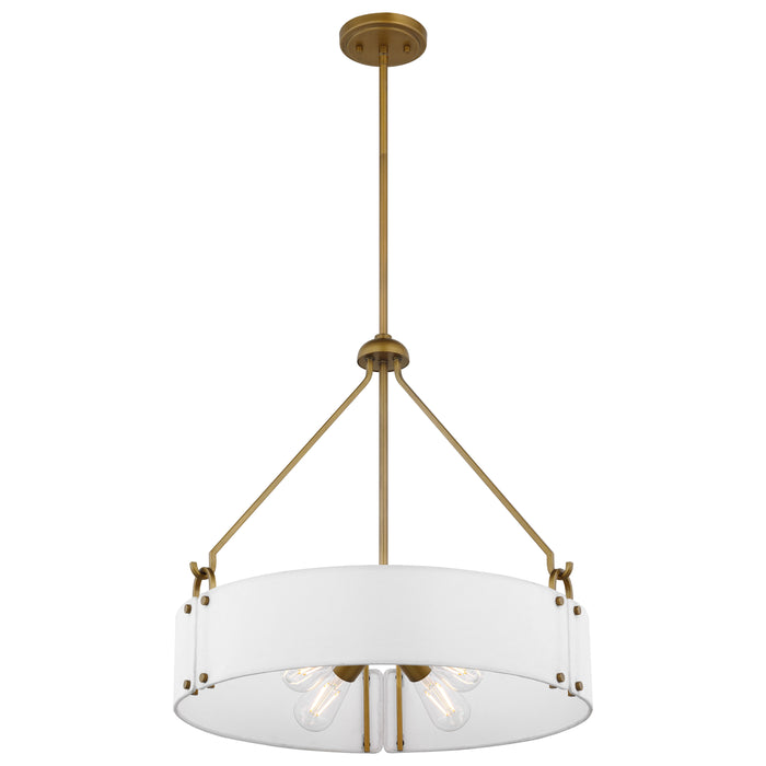 Halter Four Light Pendant in Natural Brass