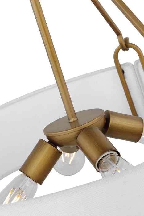 Halter Four Light Pendant in Natural Brass