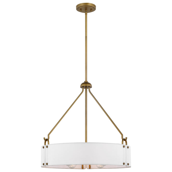 Halter Four Light Pendant in Natural Brass