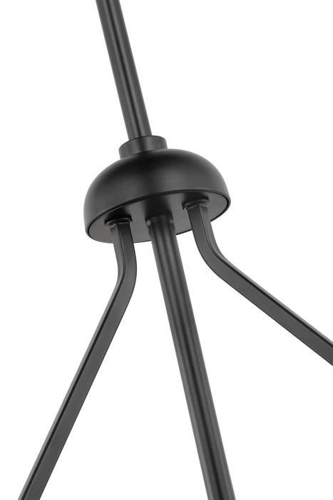 Halter Four Light Pendant in Matte Black / Natural Brass