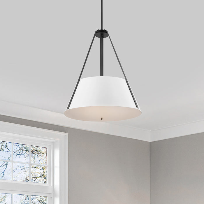 Brewster Three Light Pendant in Black