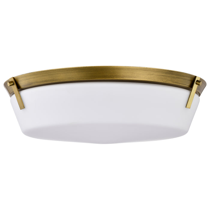 Rowen Four Light Flush Mount in Natural Brass