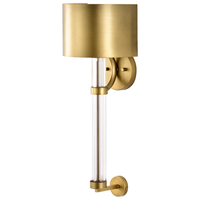 Teagon One Light Wall Sconce in Natural Brass