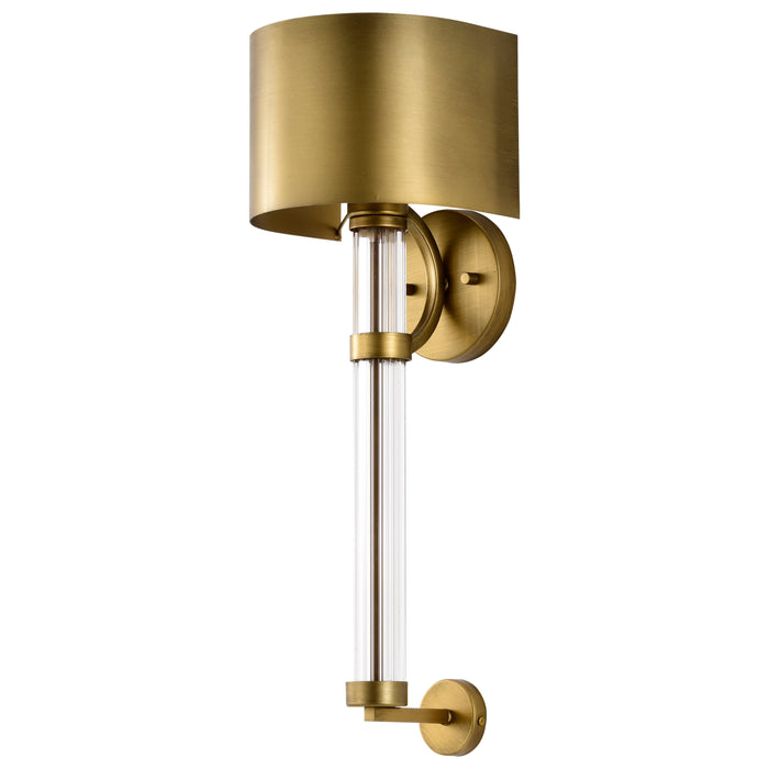 Teagon One Light Wall Sconce in Natural Brass