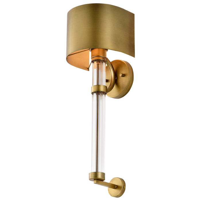 Teagon One Light Wall Sconce in Natural Brass