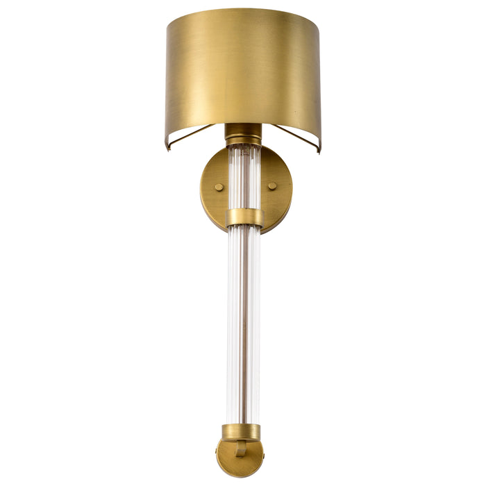 Teagon One Light Wall Sconce in Natural Brass