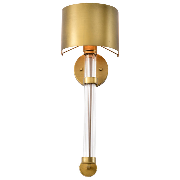 Teagon One Light Wall Sconce in Natural Brass