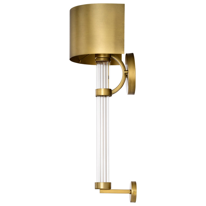 Teagon One Light Wall Sconce in Natural Brass