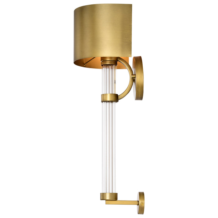 Teagon One Light Wall Sconce in Natural Brass