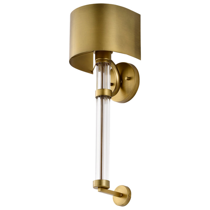 Teagon One Light Wall Sconce in Natural Brass