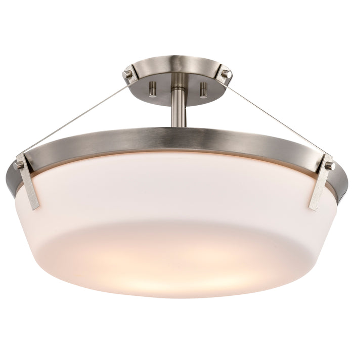 Rowen Four Light Semi Flush Mount in Brushed Nickel