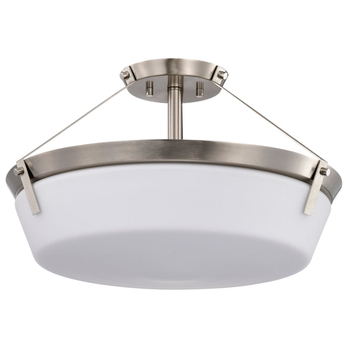 Rowen Four Light Semi Flush Mount in Brushed Nickel