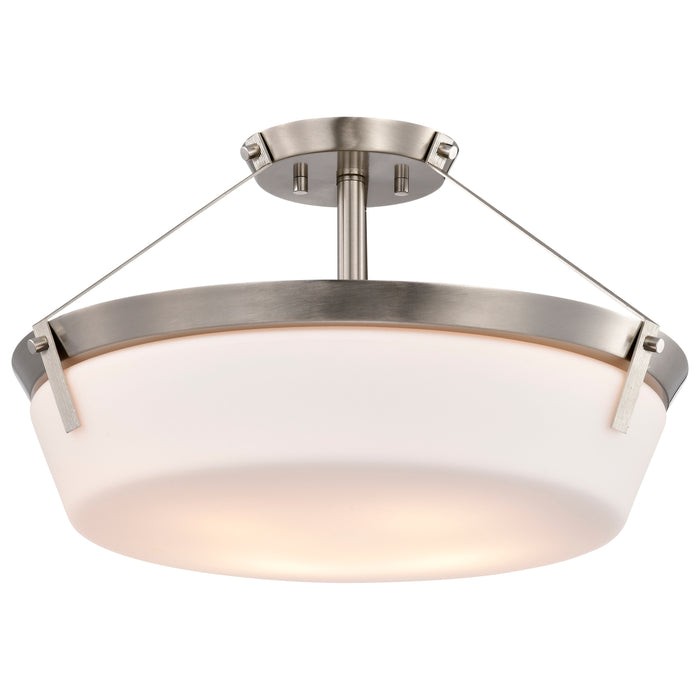 Rowen Four Light Semi Flush Mount in Brushed Nickel