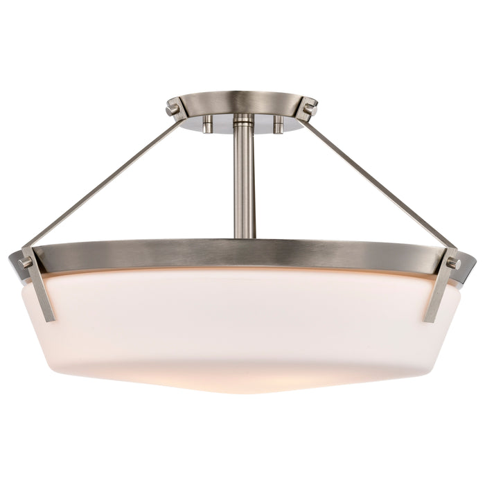 Rowen Four Light Semi Flush Mount in Brushed Nickel