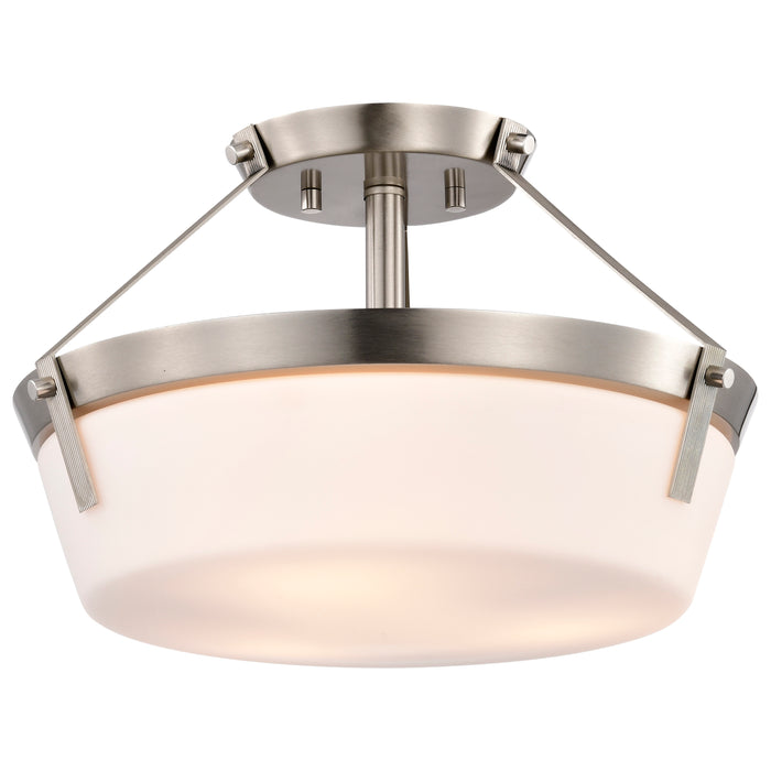 Rowen Three Light Semi Flush Mount in Brushed Nickel