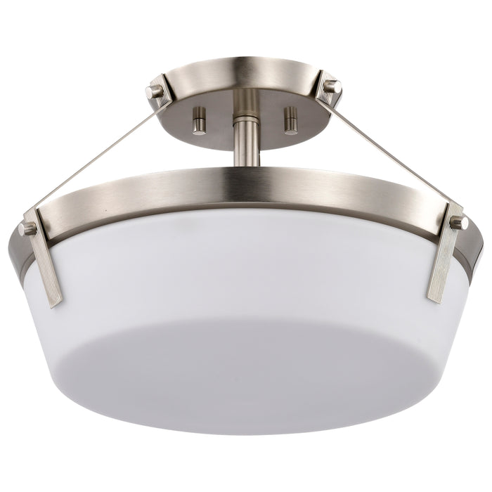 Rowen Three Light Semi Flush Mount in Brushed Nickel