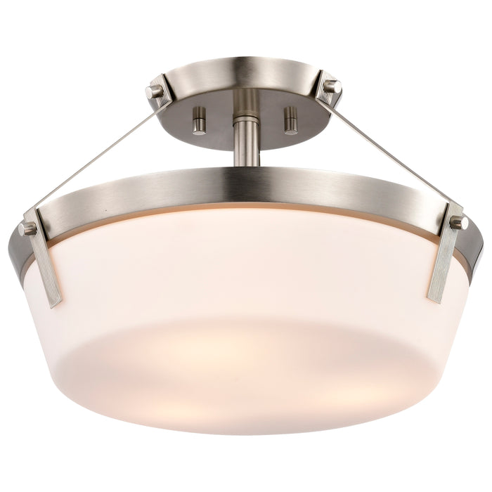 Rowen Three Light Semi Flush Mount in Brushed Nickel