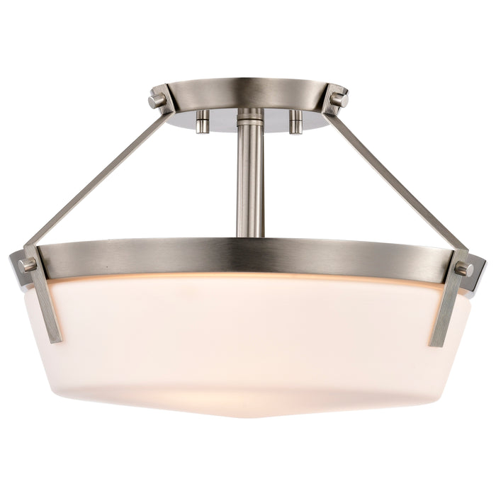 Rowen Three Light Semi Flush Mount in Brushed Nickel