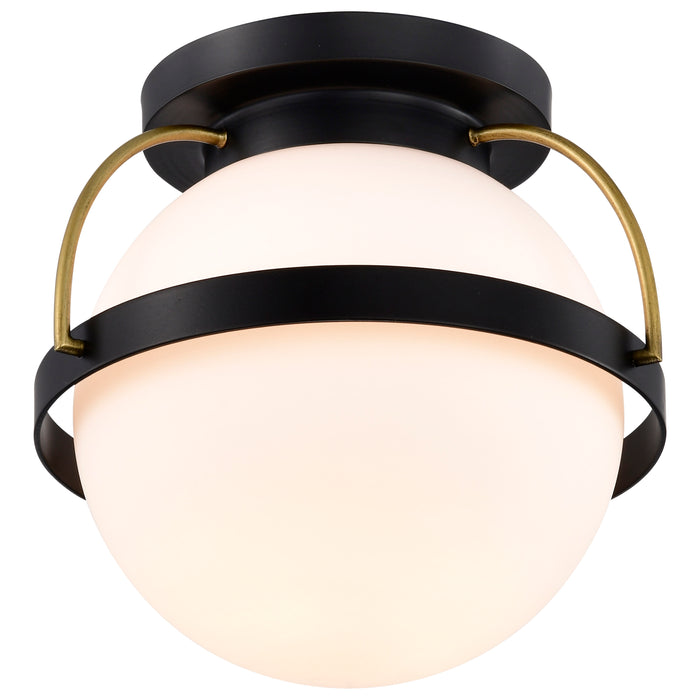 Lakeshore One Light Flush Mount in Matte Black