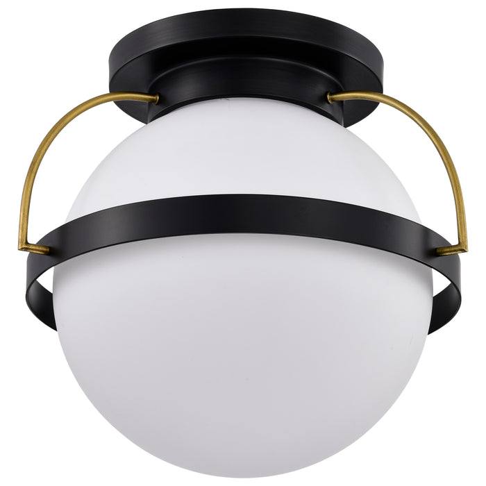 Lakeshore One Light Flush Mount in Matte Black