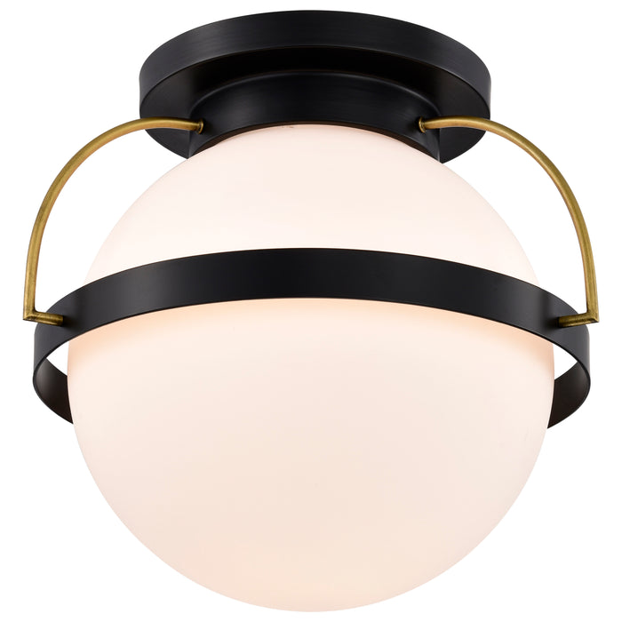 Lakeshore One Light Flush Mount in Matte Black