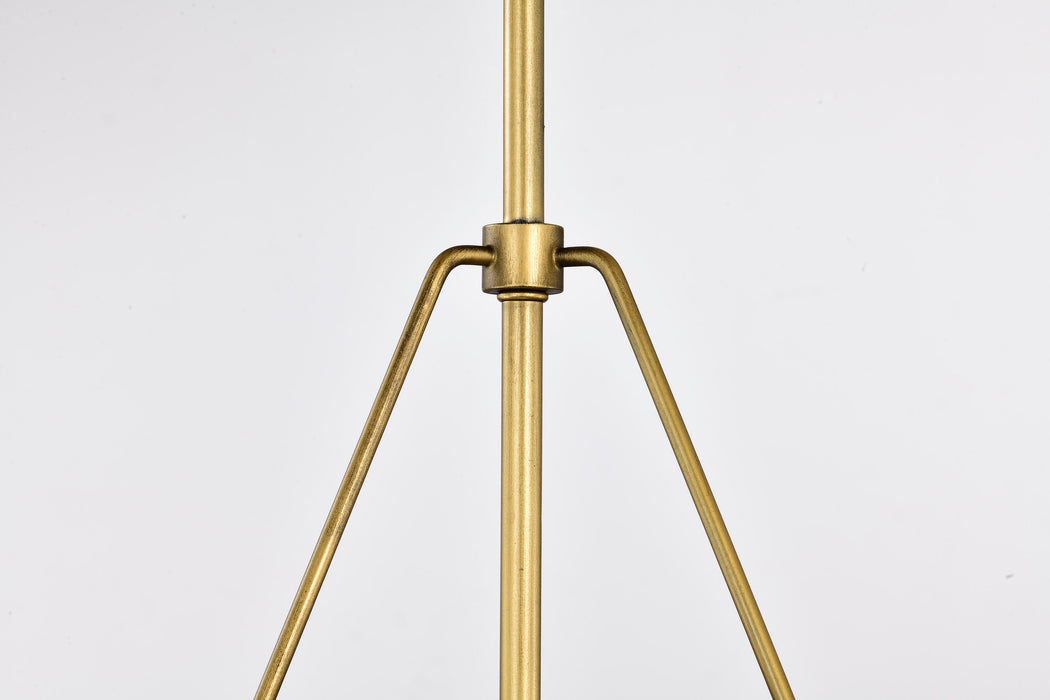 Adina Three Light Pendant in Natural Brass