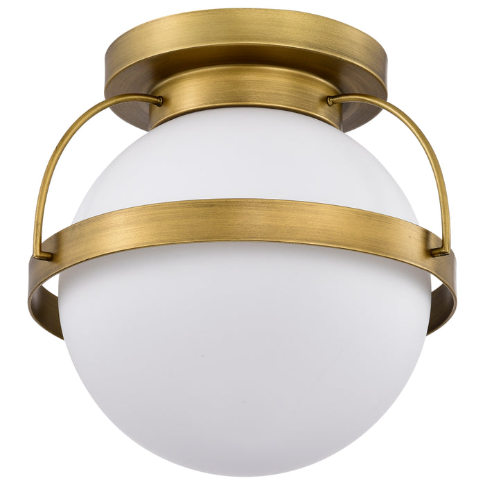 Lakeshore One Light Flush Mount in Natural Brass