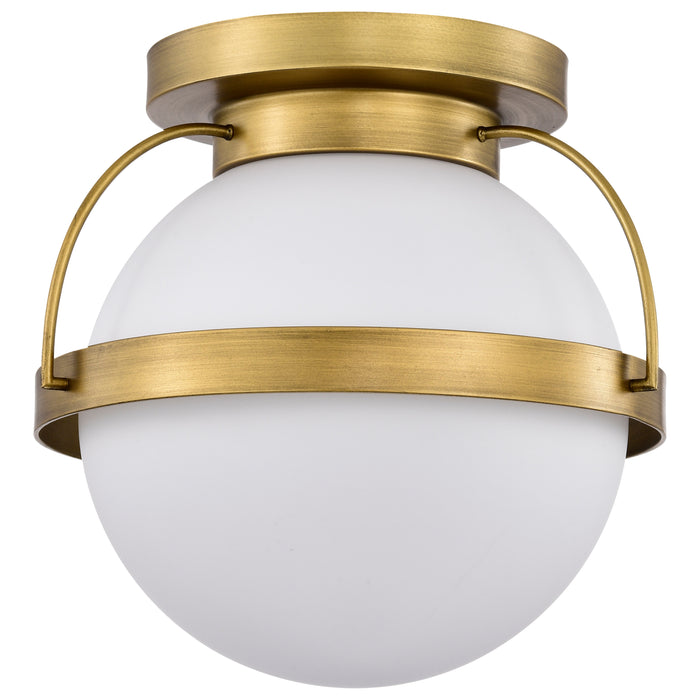 Lakeshore One Light Flush Mount in Natural Brass