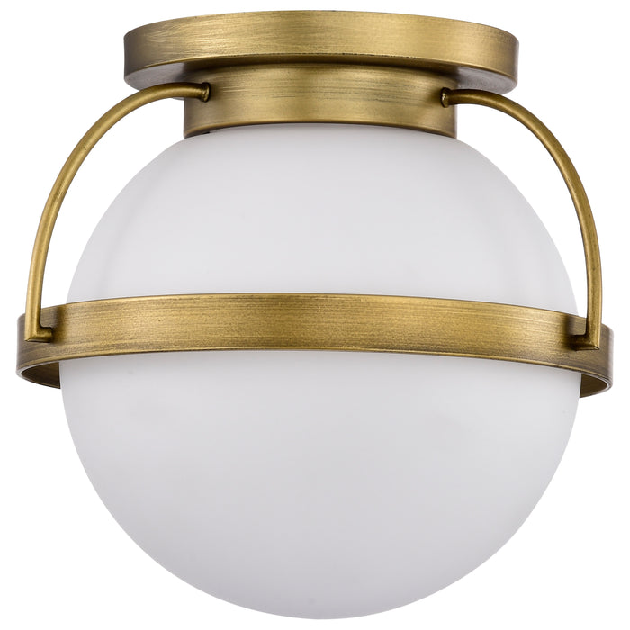 Lakeshore One Light Flush Mount in Natural Brass