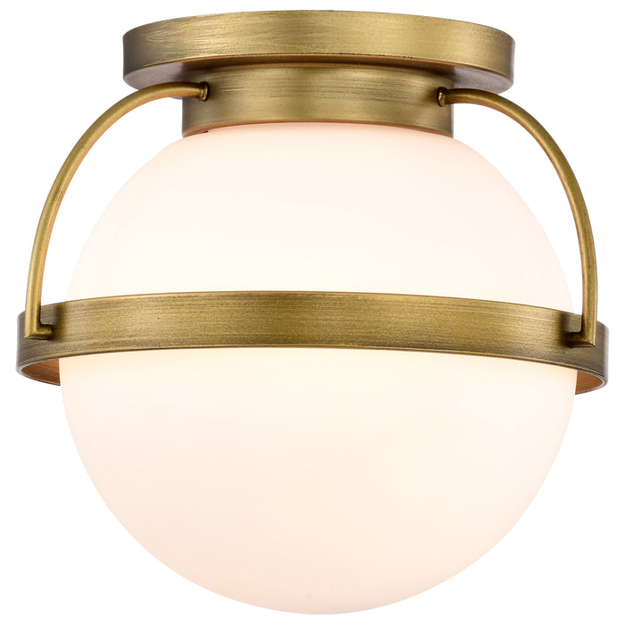 Lakeshore One Light Flush Mount in Natural Brass