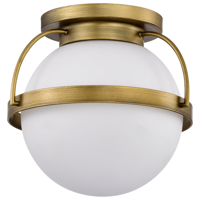 Lakeshore One Light Flush Mount in Natural Brass