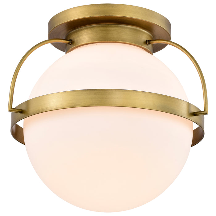 Lakeshore One Light Flush Mount in Natural Brass