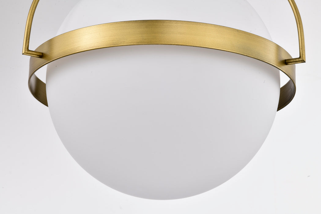 Lakeshore One Light Flush Mount in Natural Brass