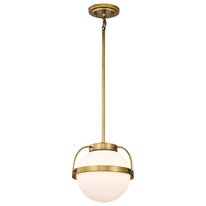 Lakeshore One Light Pendant in Natural Brass