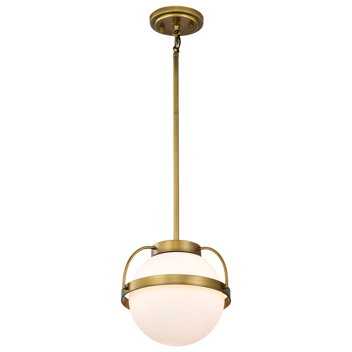 Lakeshore One Light Pendant in Natural Brass