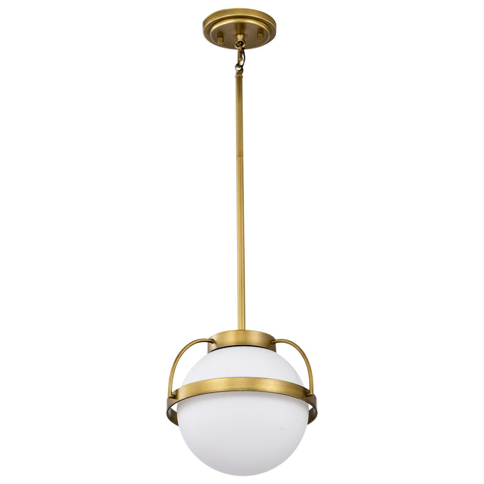 Lakeshore One Light Pendant in Natural Brass