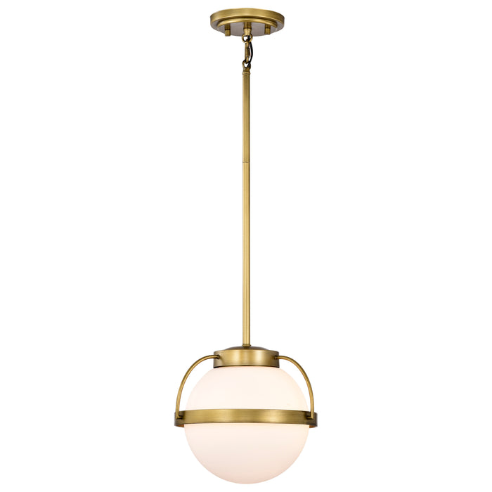 Lakeshore One Light Pendant in Natural Brass