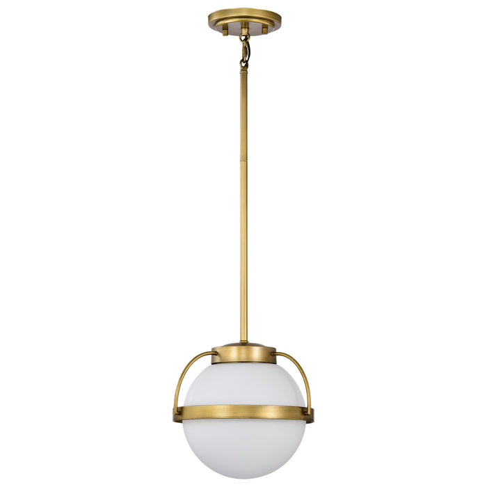 Lakeshore One Light Pendant in Natural Brass