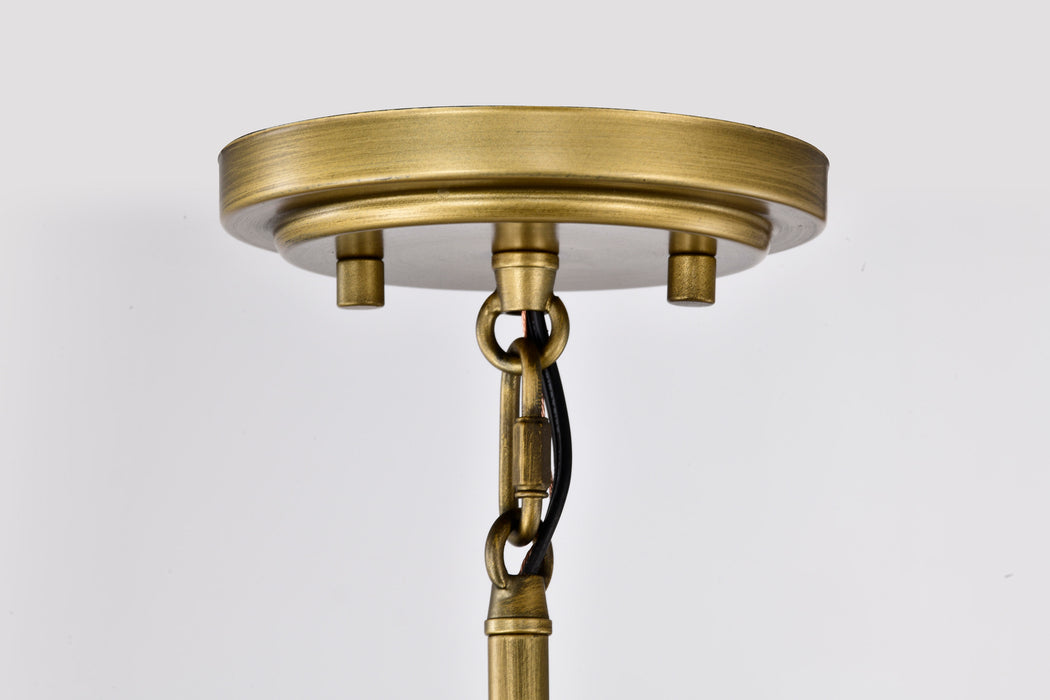 Lakeshore One Light Pendant in Natural Brass