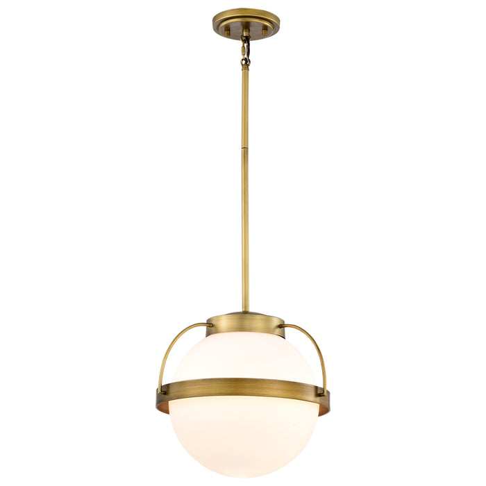 Lakeshore One Light Pendant in Natural Brass