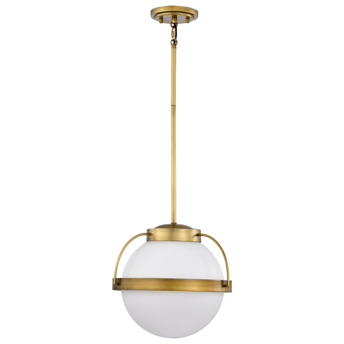 Lakeshore One Light Pendant in Natural Brass